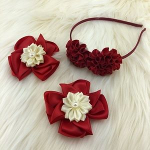 Accessories - Flower Headband with nice flower ribbon clips Accessories - Flower Headband with nice flower ribbon clips